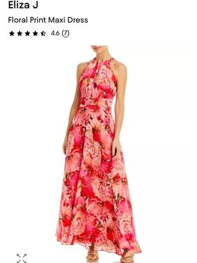 Eliza J Halter Floral Print Maxi Dress Women’s 10